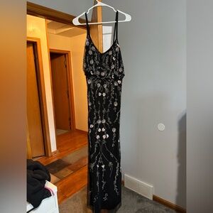 Adriana Papell Floral Beaded Dress